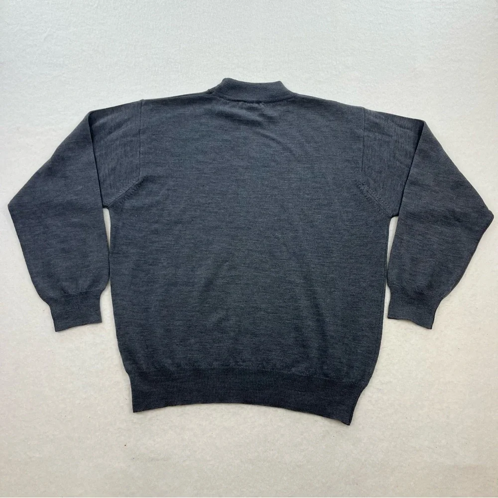 Cortina Men’s 100% Merino Wool Grey Sweater Size Large